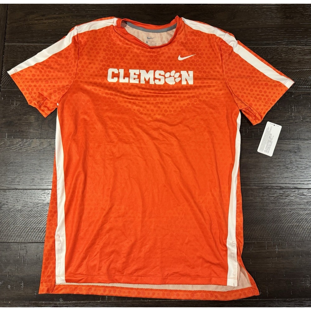 NWT Nike Clemson Tigers Womens Medium Orange Dri-Fit Short Sleeve Shirt